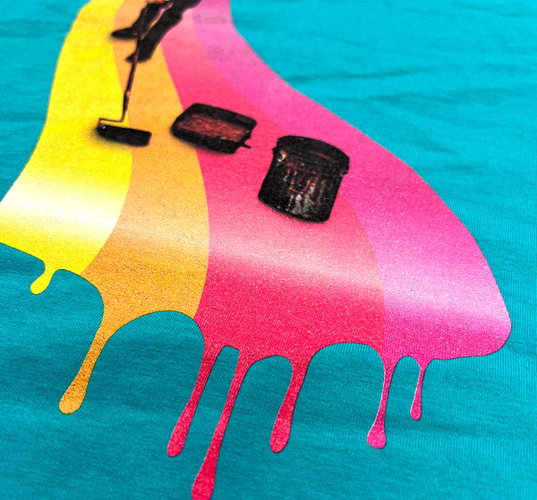 Anniversary Ribbon Men's T shirt  Teal